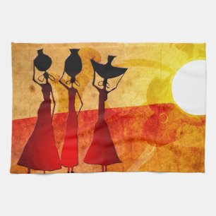 För vintagestil för afrika retro gåvor 27 kökshandduk