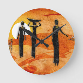 För vintagestil för afrika retro gåvor 35 rund klocka