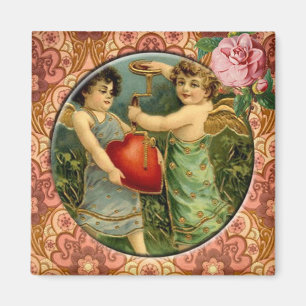 För vintageVictorian för två gullig Cupids magn Magnet