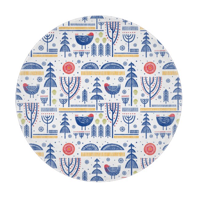 För vinterfågel för Folk konst mönster (Framsidan)