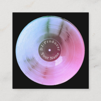 För vinylrekord för blått metallisk produktion för fyrkantigt visitkort