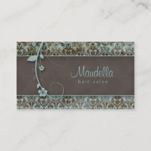 För visitkorthår för vintage blom- salong visitkort