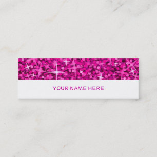 För visitkortsmala för Glitz rosa vit Mini Visitkort