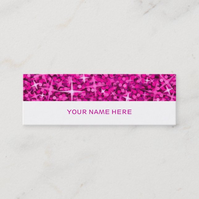 För visitkortsmala för Glitz rosa vit Mini Visitkort (Framsida)