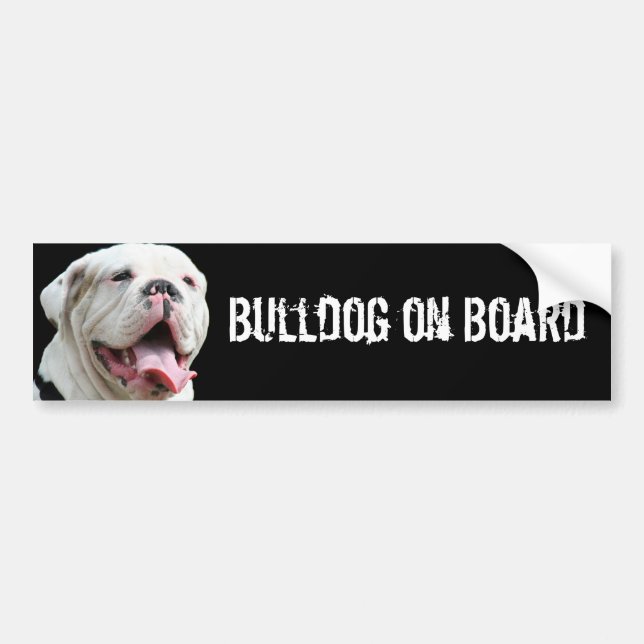 För vitbulldogg för bulldogg ombord bildekal (Framsidan)