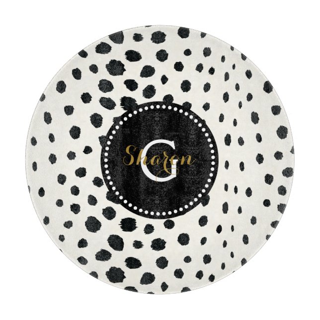 För vitcheetah för chic svart monogram för mönster (Framsidan)