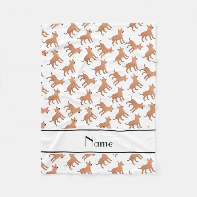 För vitchihuahua för personlig kända hundar fleecefilt (Framsidan)