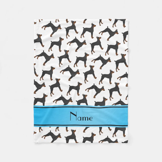 För vitdoberman för personlig kända pinschers fleecefilt (Framsidan)