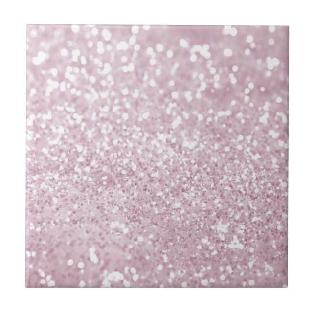 För vitFaux för elegant flickaktigt rosa glitter Kakelplatta (Framsidan)