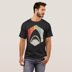 För vithaj för Retro 70-tal underbar symbol T Shirt