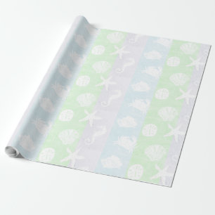 För vithav för pastellfärgad strand Themed Presentpapper