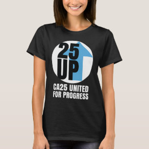 För vitlogotyp för CA25UP Lg Koppla av-Passform T Shirt