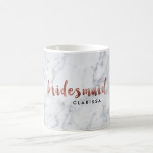 för vitmarmor för elegant faux rosa guld- kaffemugg