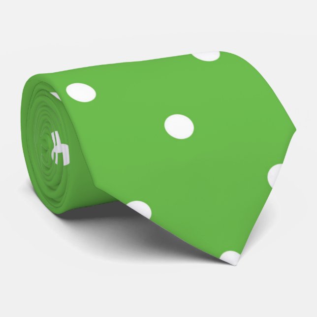 För vitmönster för roligt pricker den gröna slips (Rullad)