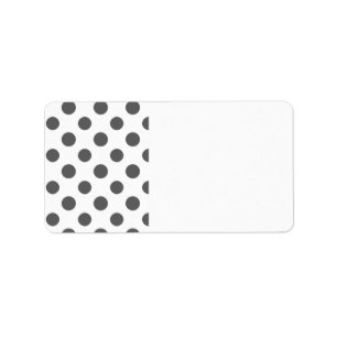 För vitpolka dots för kol grått mönster adressetikett