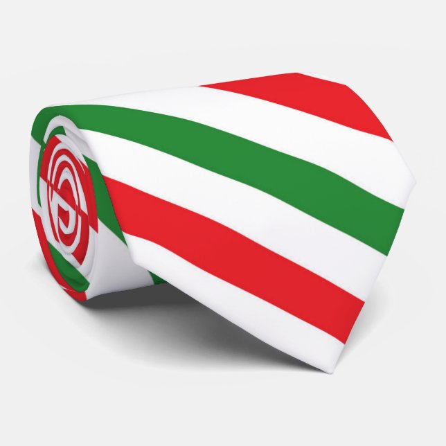 För vitrand för festlig jul röd grön tie slips (Rullad)