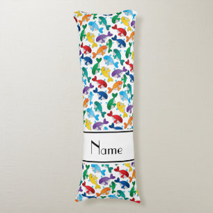 För vitregnbåge för personlig kända val för blått kroppskudde