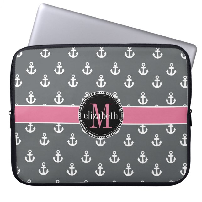 För vitrosor för Dk ankrar den gråa frakten Laptop Sleeve (Framsidan)