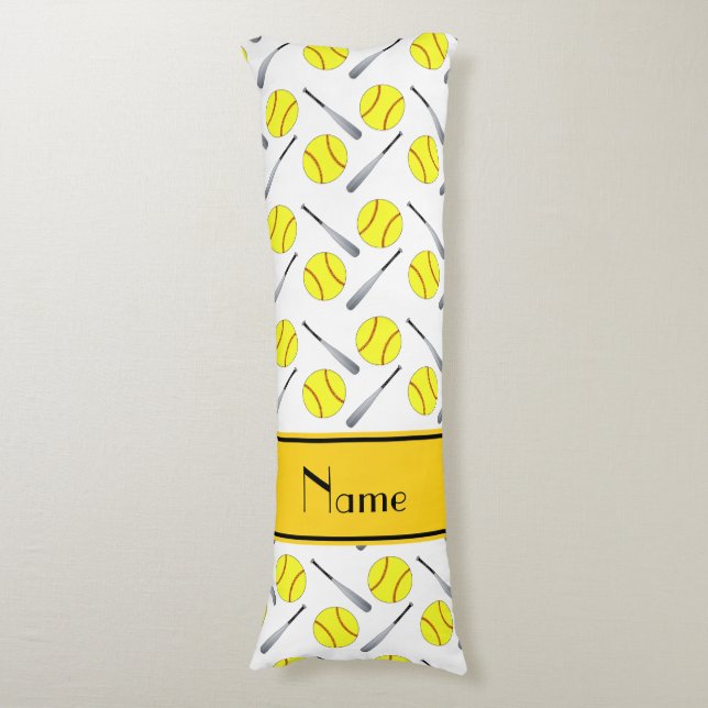 För vitsoftball för personlig känt mönster kroppskudde (Framsidan Vertikal)