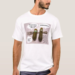 För vitutslagsplats för två ättiksgurkar komis tee shirt