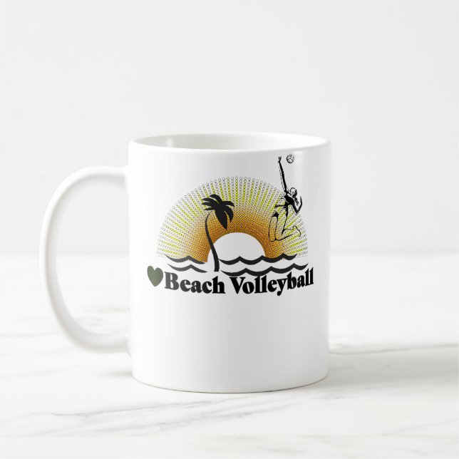 For Volleyball Fans Beach Volleyball Trendy Kaffemugg (Vänster)