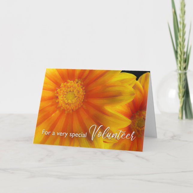 För Volunteer Tack Gazania Flowers Kort (Framsida)