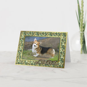För walesisk tom julkort Corgihund för kofta Helgkort