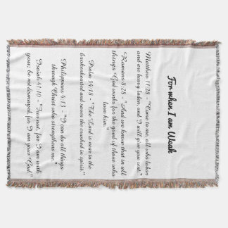 For when I am weak bible verse blanket Filt