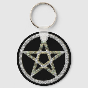 För Wicca för Pentagram unisex- magi Keychain h Nyckelring