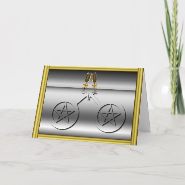 För Wiccan för champagnerostat bröd glatt Male Kort (Framsida)