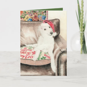 För Windhound för jul SIlken kort valp