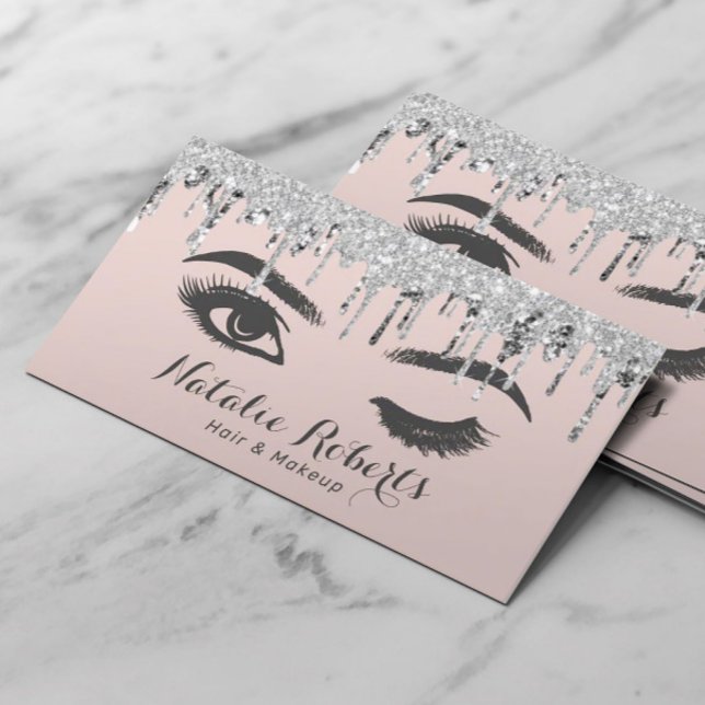  för Wink Öga Lash Makeup Artist Silver Drives Visitkort (Skapare uppladdad)