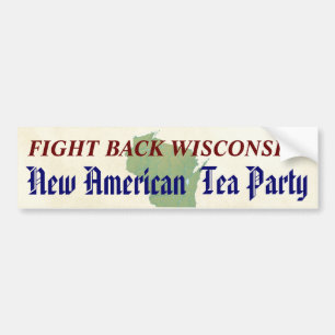 För Wisconsin för slagsmål tillbaka party för Tea Bildekal
