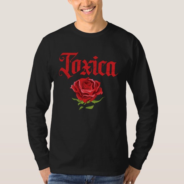 For Women Toxic Red Flower Women Toxic T Shirt (Framsida)
