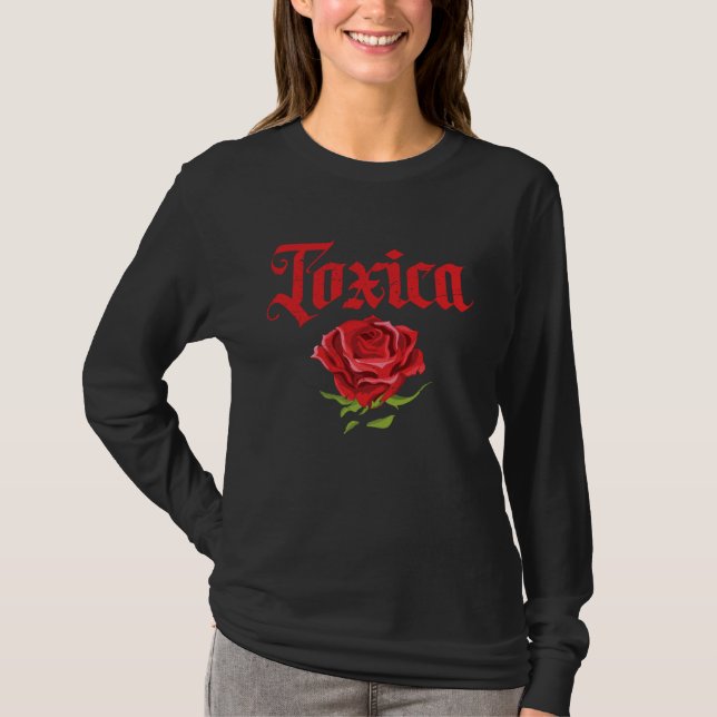For Women Toxic Red Flower Women Toxic T Shirt (Framsida)