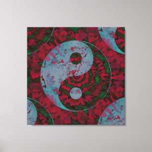 För Yin Yang för blod röd konst symbol Canvastryck