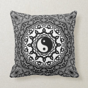 För Yin Yang för solrosen dämpar stam- konst Kudde