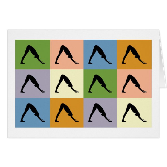 För Yoga vända mot nedåt - hunden Hälsningskort (Framsidan Horizontal)