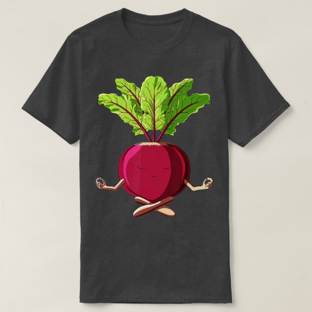  för Yoga Vegetable Meditating Beet T Shirt (Design framsida)