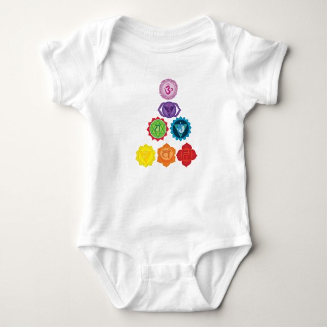 För Yogababy för sju Chakra Jersey Bodysuit Tee (Framsida)