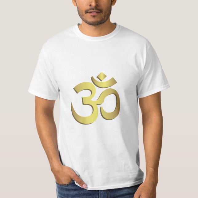 För yogasymbol för Om (Aum) Namaste man Tee (Framsida)