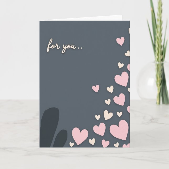 For You Hearts Simple Love Card Kort (Framsida)