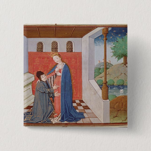 Föra dialog mellan Boethius och filosofi Knapp (Framsida)