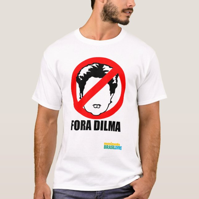 Fora Dilma Tee Shirt (Framsida)