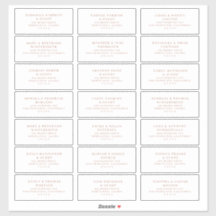 Föradresserade etiketter för gäst i bröllop Ro Gul