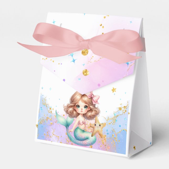 Föråkruta för födelsedagen i Stänk Sjöjungfru Part Presentaskar (Framsidan Sidan)