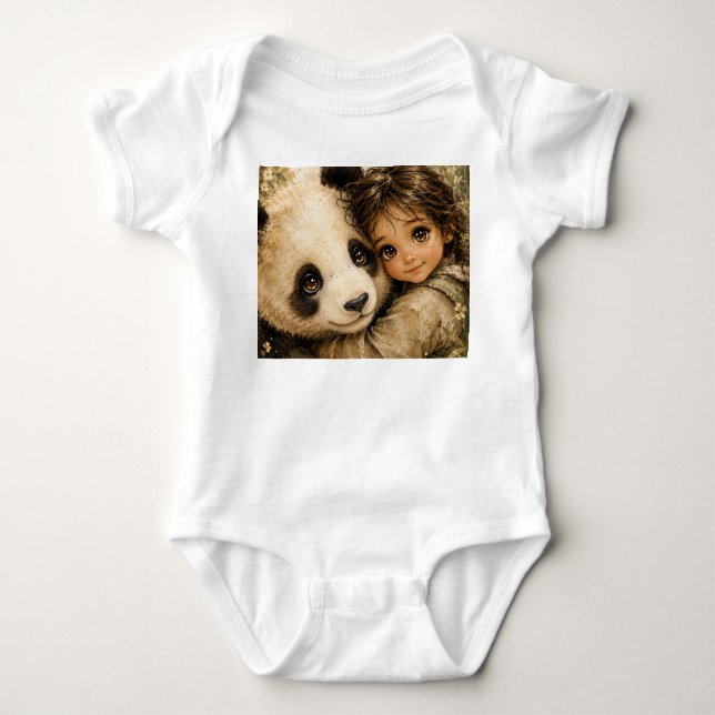 Förälder Panda och sött gulligt barn T Shirt (Framsida)