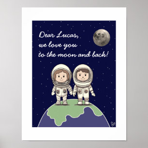 Föräldraastronauter med muterad färg 2 av Jo Bilde Poster