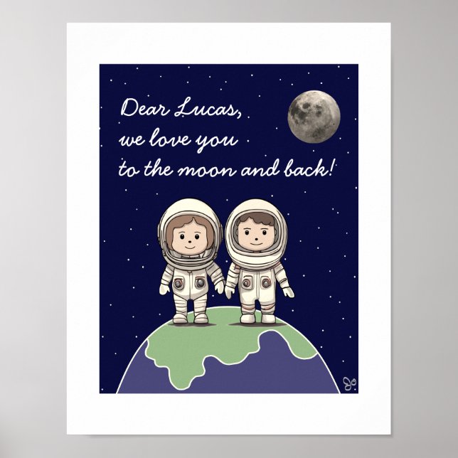 Föräldraastronauter med muterad färg 2 av Jo Bilde Poster (Framsidan)