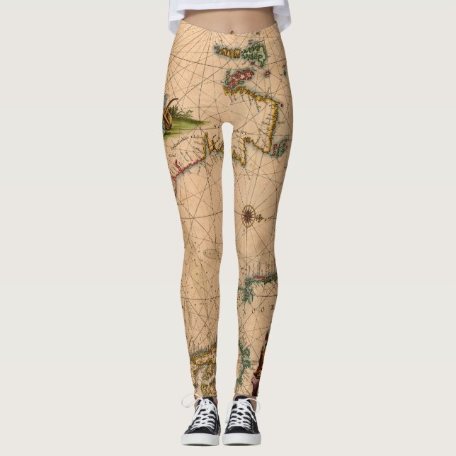 Föråldrad Karta (1) Leggings (Framsida)